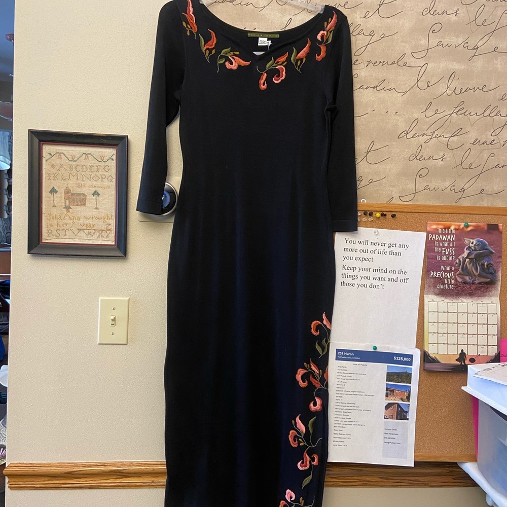 Peruvian Connection Black Pima Cotton XS Dress